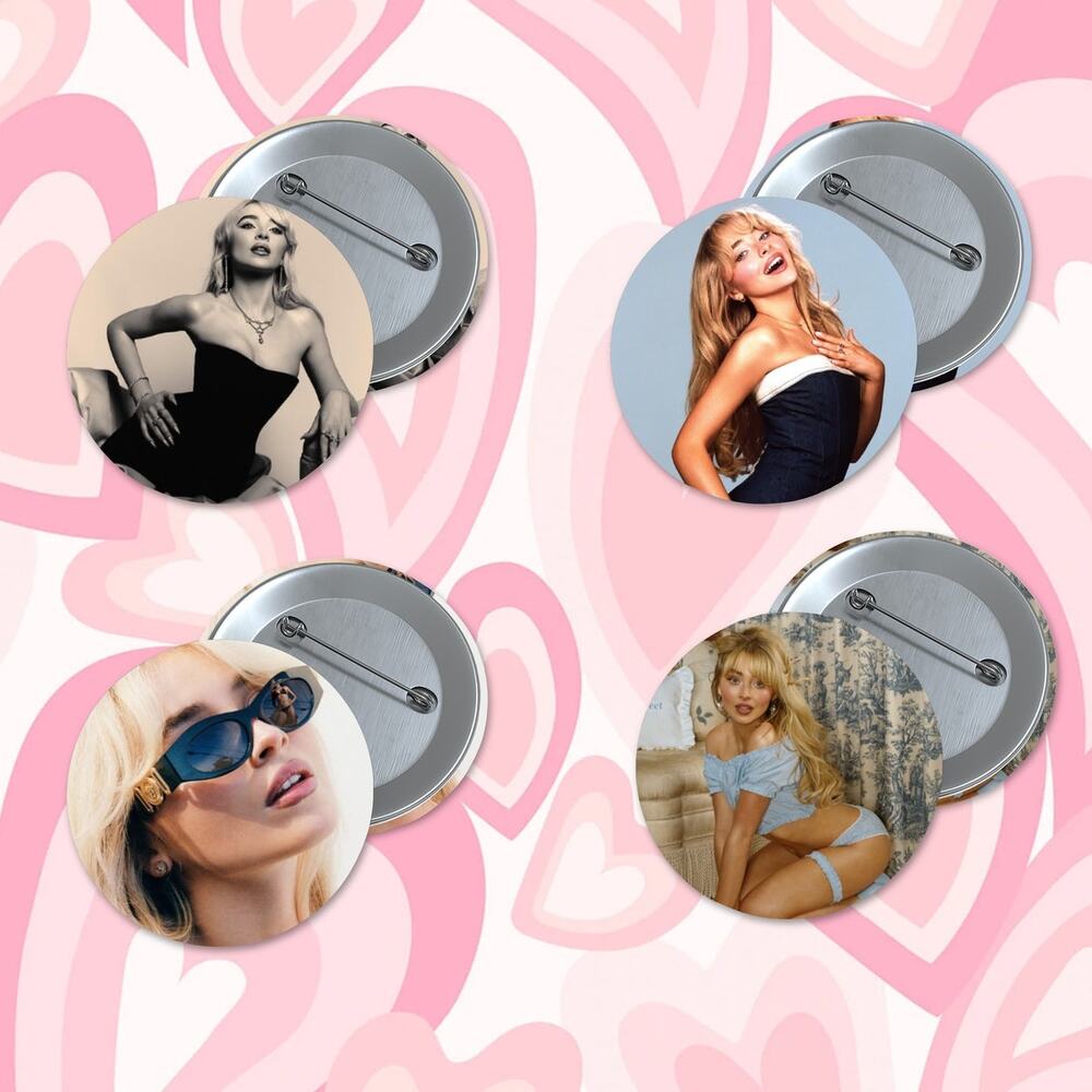 Sabrina Carpenter 1.5 inch Pin Back Button Set 4 pack Music Pop Espresso Pins